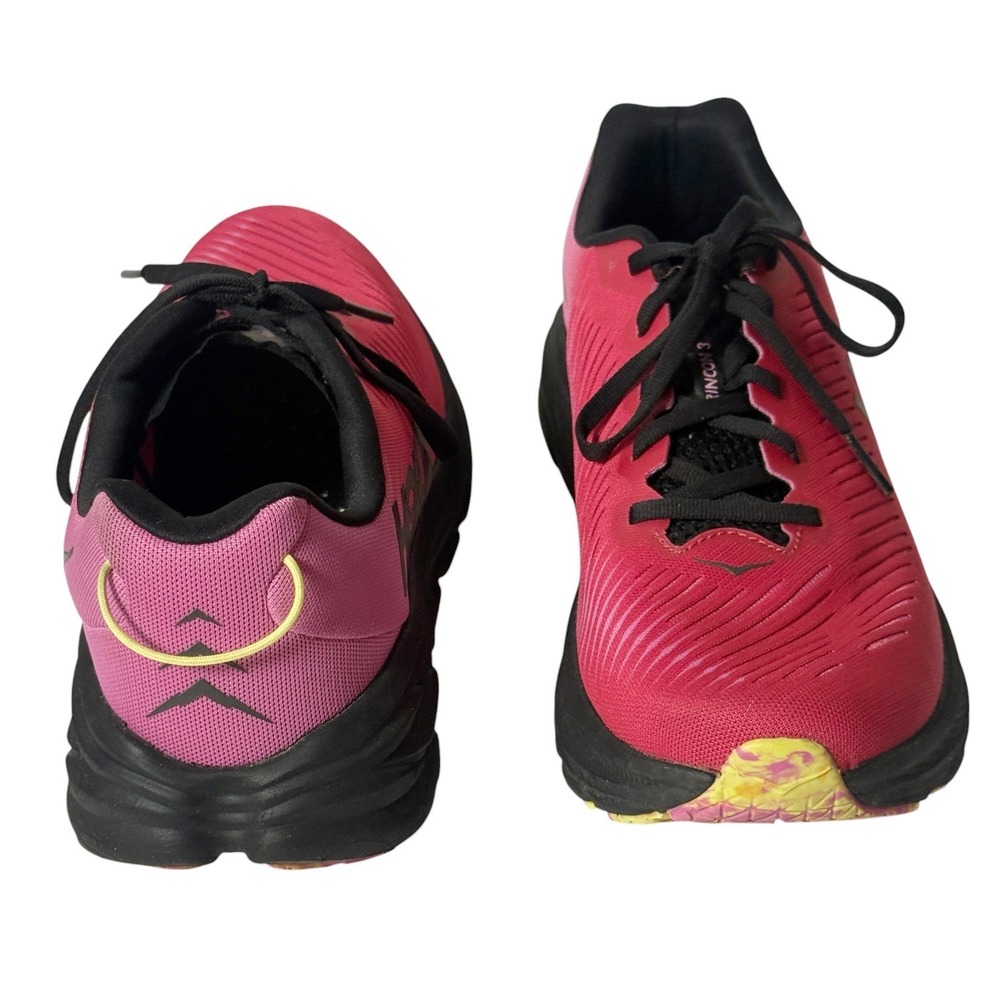 HOKA Rincon 3 Raspberry Pink Black Lightweight Running Shoes Sneakers Size 10.5B - Picture 7 of 14